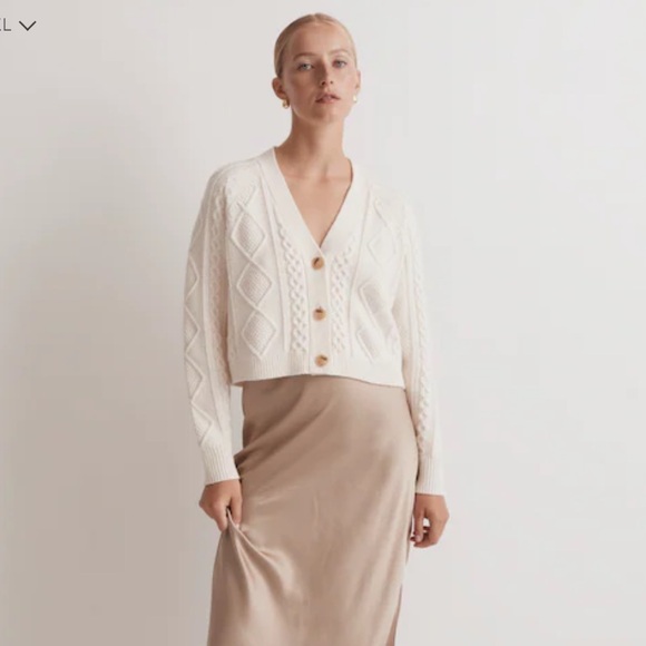 Madewell Cable-Knit Cropped Cardigan - Picture 2 of 10